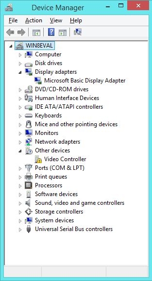 microsoft basic display adapter update for windows 8.1